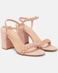 Gianvito Rossi Sandali Cruz 80 in pelle e suede Rosa