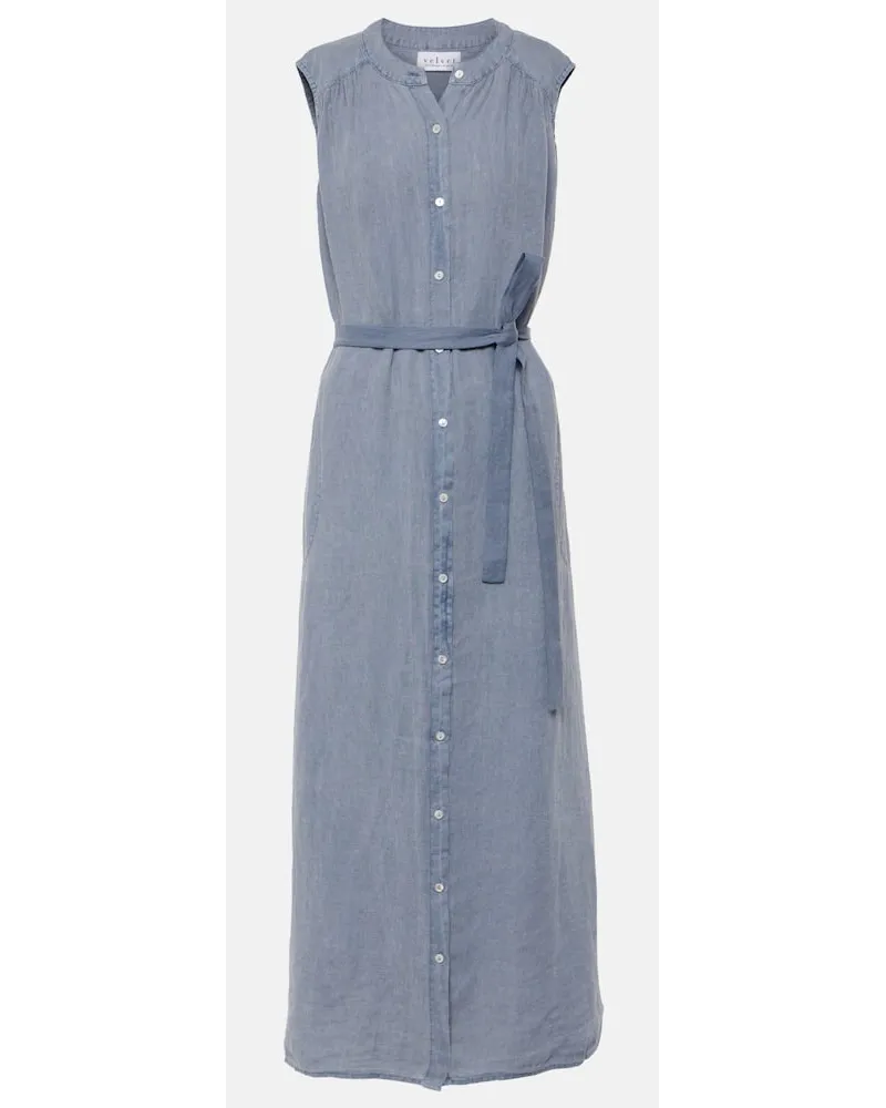 Velvet Abito lungo Luna in lino Blu