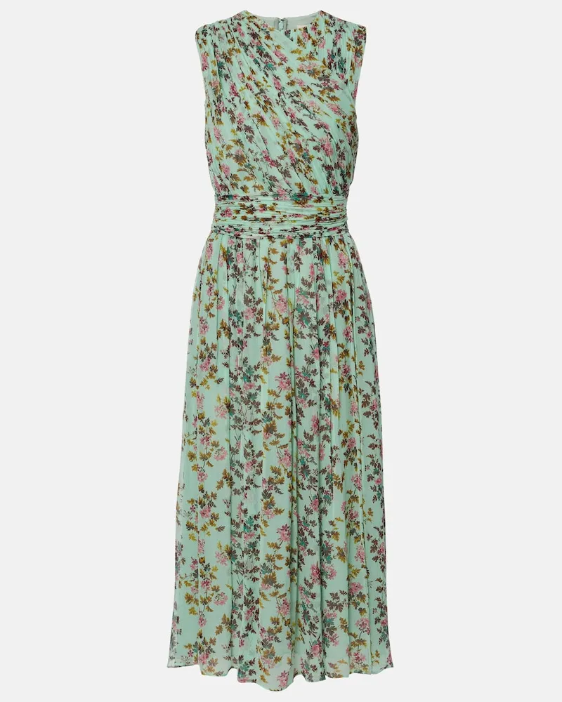 Ulla Johnson Abito midi Celestina in chiffon seta Multicolore