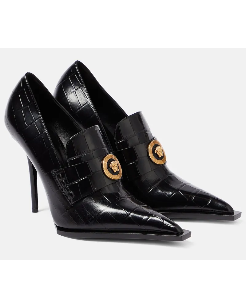 Versace Pumps in vernice con stampa Nero