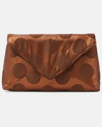 Dries van Noten Clutch metallizzata a pois Marrone