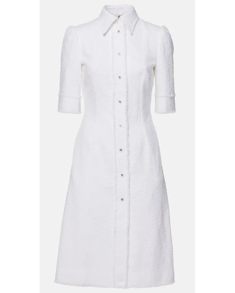 Dolce & Gabbana Abito chemisier midi in misto cotone Bianco
