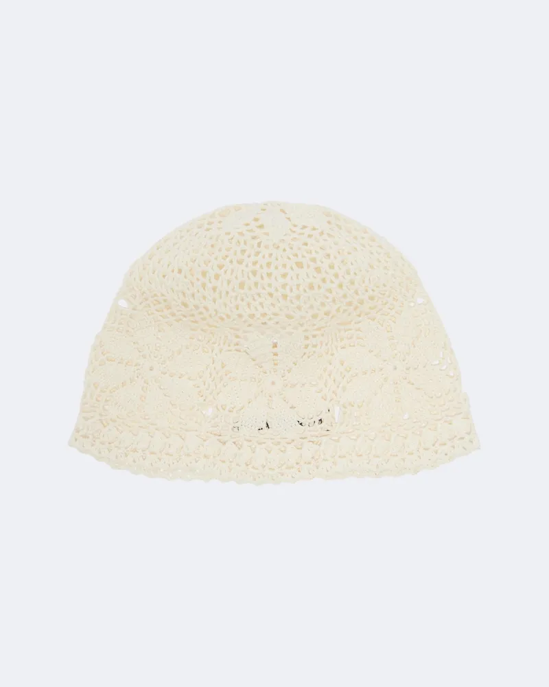 Magda Butrym Berretto in cotone crochet Bianco