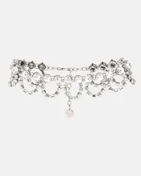 Miu Miu Cavigliera Crystal Jewels Argento