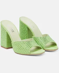 Paris Texas Mules Holly Anja in suede con cristalli Verde