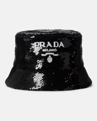 Prada Cappello da pescatore con paillettes Nero