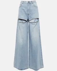 Area Jeans a gamba larga con cut-out Blu