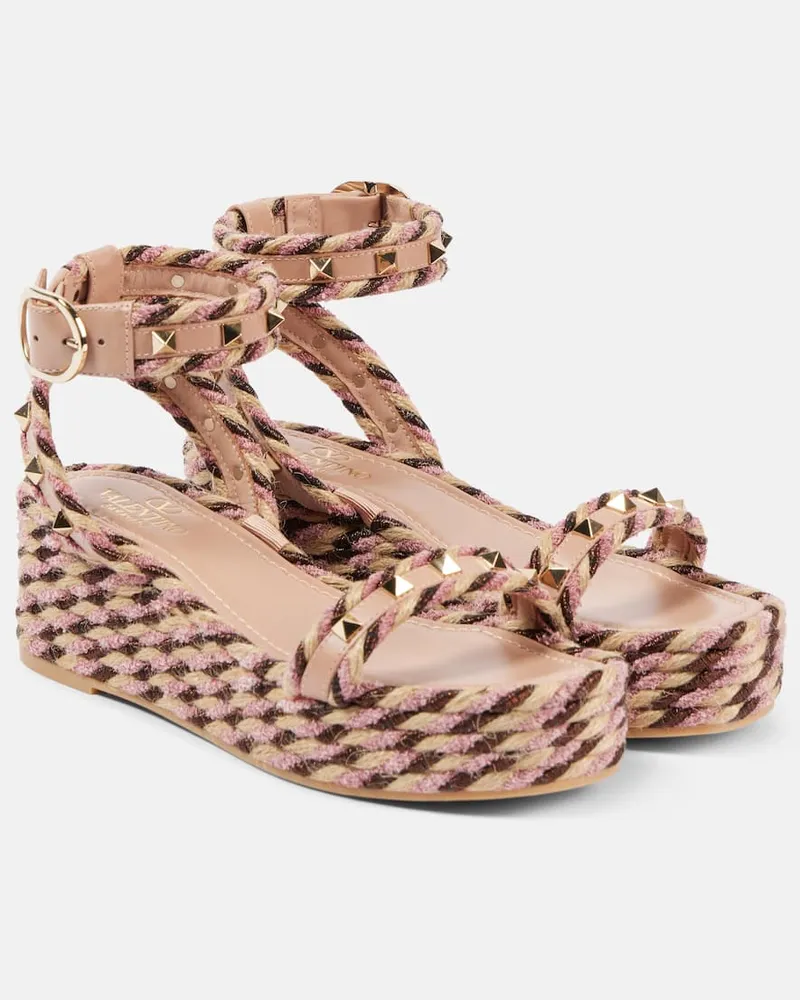Valentino Garavani Sandali espadrillas Rockstud Torchon Multicolore