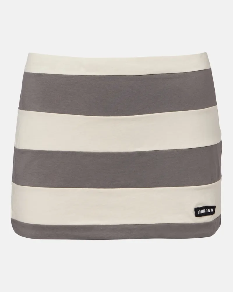 Miu Miu Minigonna in jersey di cotone a righe Grigio