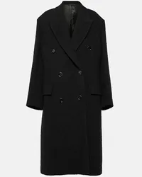 Acne Studios Cappotto doppiopetto in misto lana Nero