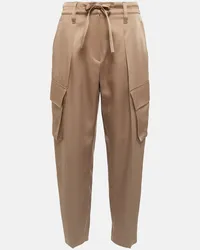 Brunello Cucinelli Pantaloni cargo a vita alta Beige