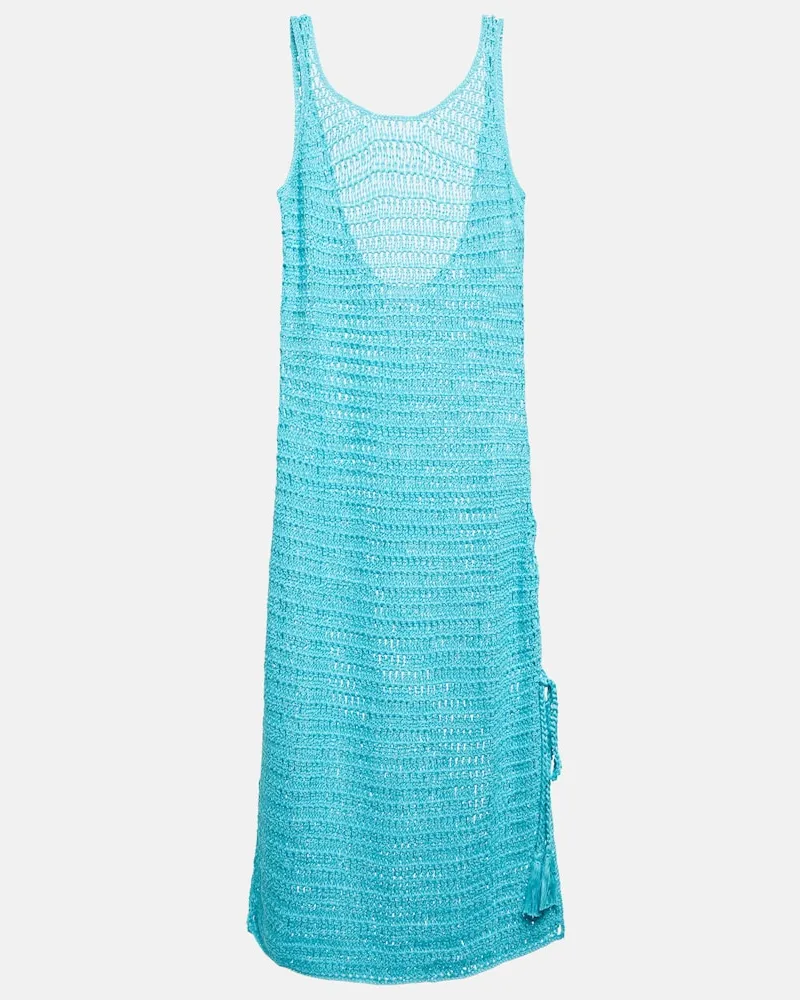 Anna Kosturova Abito midi Athena in crochet di cotone Blu