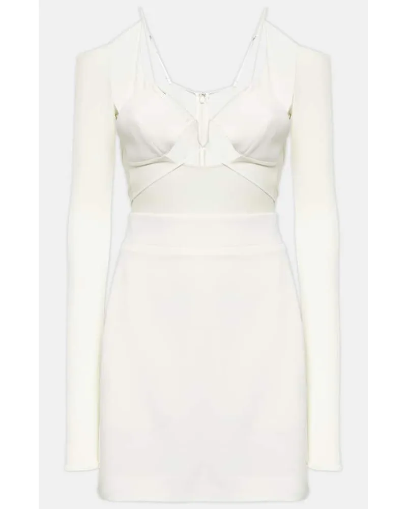 Nensi Dojaka Bridal - Miniabito in crÃªpe con cut-out Bianco