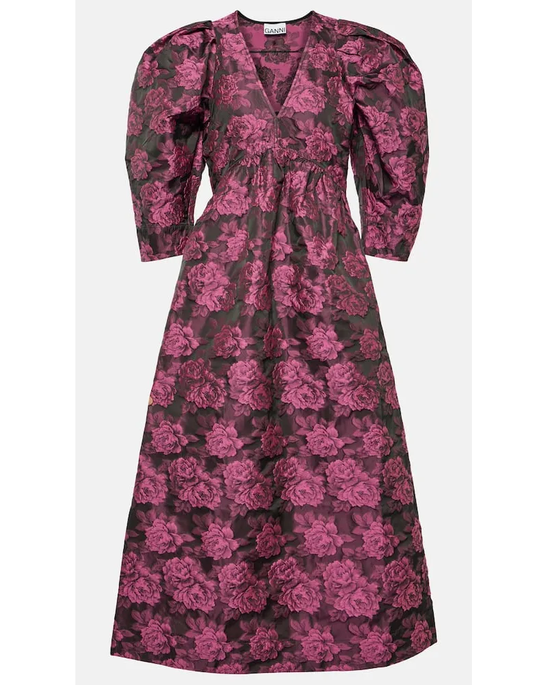 Ganni Abito midi in jacquard Multicolore