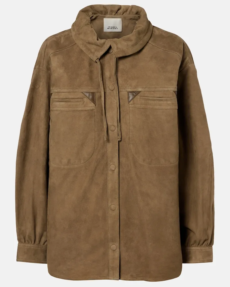 Isabel Marant Giacca camicia Maldia in suede Marrone