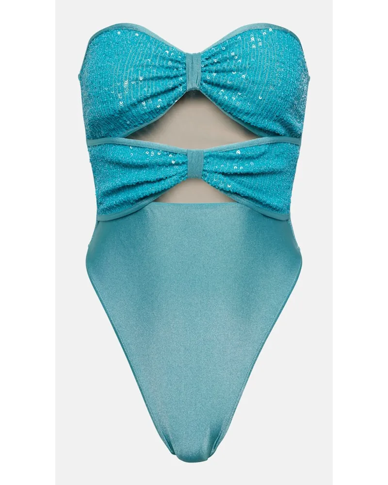 Adriana Degreas Costume intero senza spalline Blu