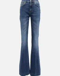 Alexander McQueen Jeans flared a vita alta Blu