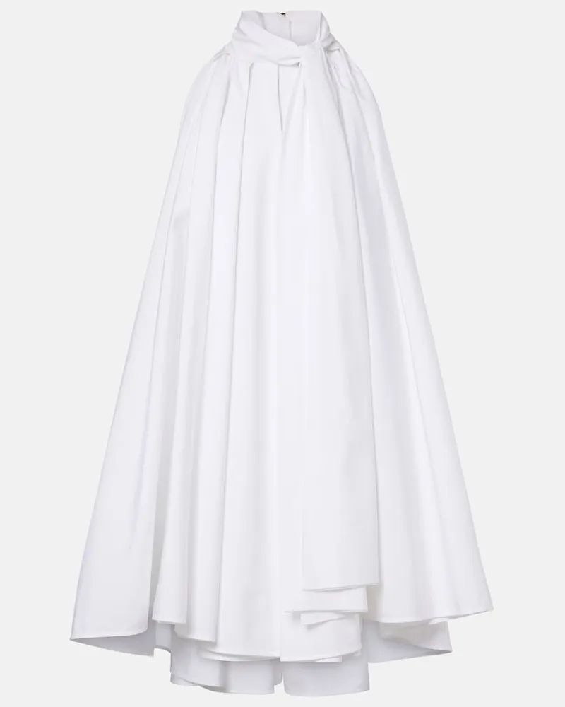 Givenchy Abito corto in popeline di cotone plissé Bianco