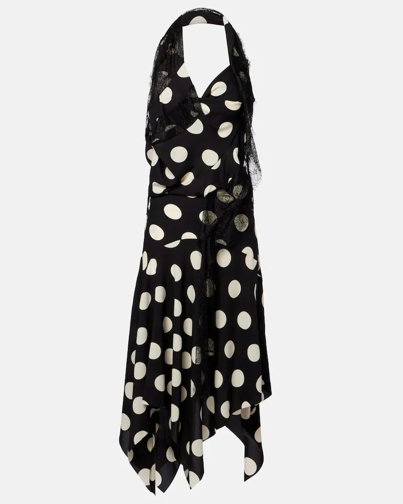 Junya Watanabe Abito midi a pois con pizzo Nero
