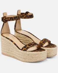 Gianvito Rossi Espadrillas Portofino in suede con zeppa Multicolore