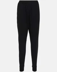 The Row Pantaloni tapered Terea in jersey di cotone Nero