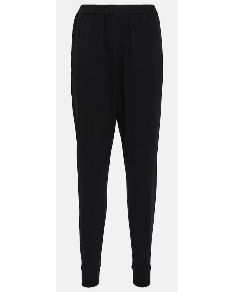 The Row Pantaloni tapered Terea in jersey di cotone Nero