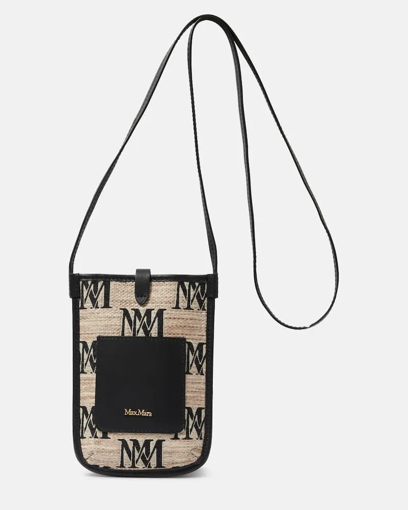 Max Mara Borsa porta smartphone Phony in canvas con pelle Multicolore