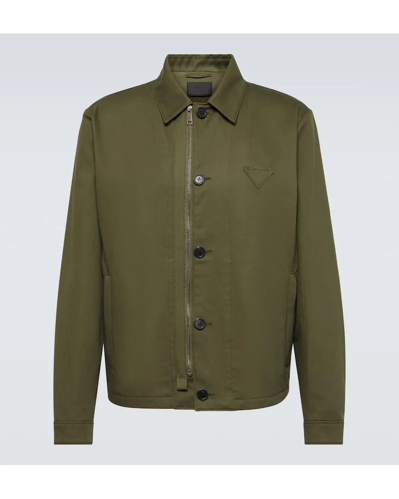 Prada Giacca in gabardine di cotone Verde