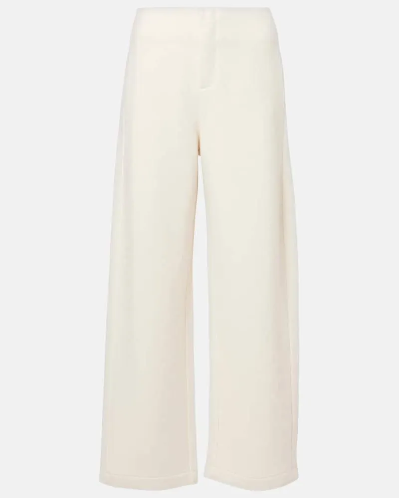 Max Mara Pantaloni a gamba larga Arca in cashmere Bianco