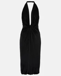 Tom Ford Abito midi in jersey con ruches Nero