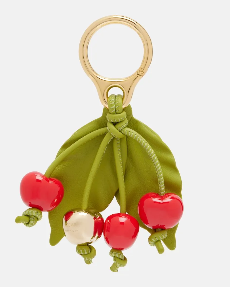 Loewe Paula's Ibiza â Charm Cherry con pelle Verde
