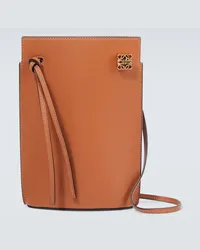 Loewe Clutch Dice in pelle Marrone