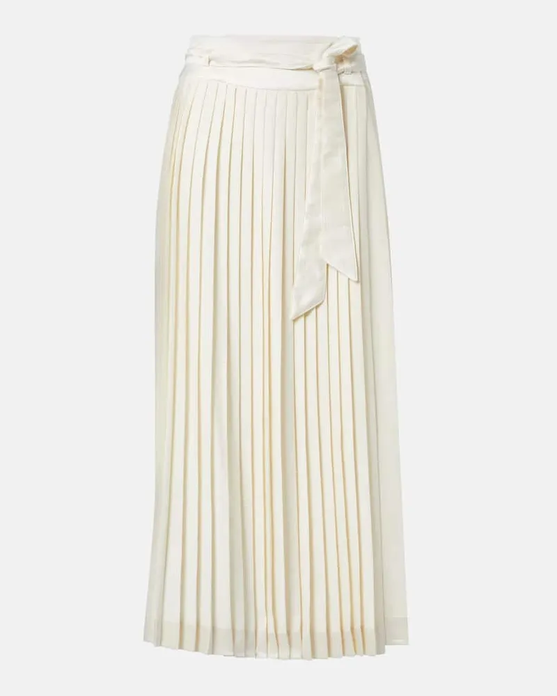 Loro Piana Gonna midi Janel in seta Bianco