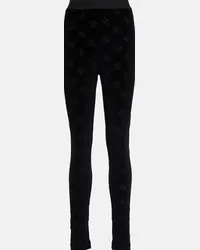 Dolce & Gabbana Leggings in cotone con logo Nero