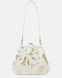 Vivienne Westwood Borsa Viviennne's in pelle con perle bijoux Bianco