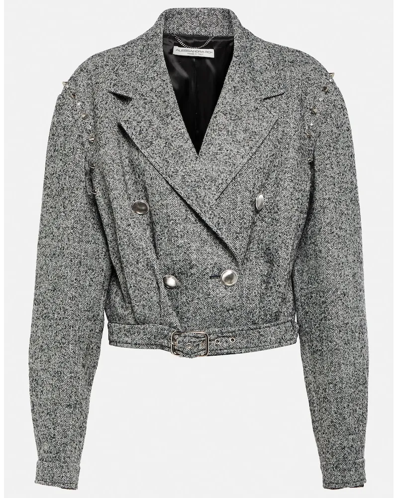 Alessandra Rich Giacca cropped in misto lana Multicolore