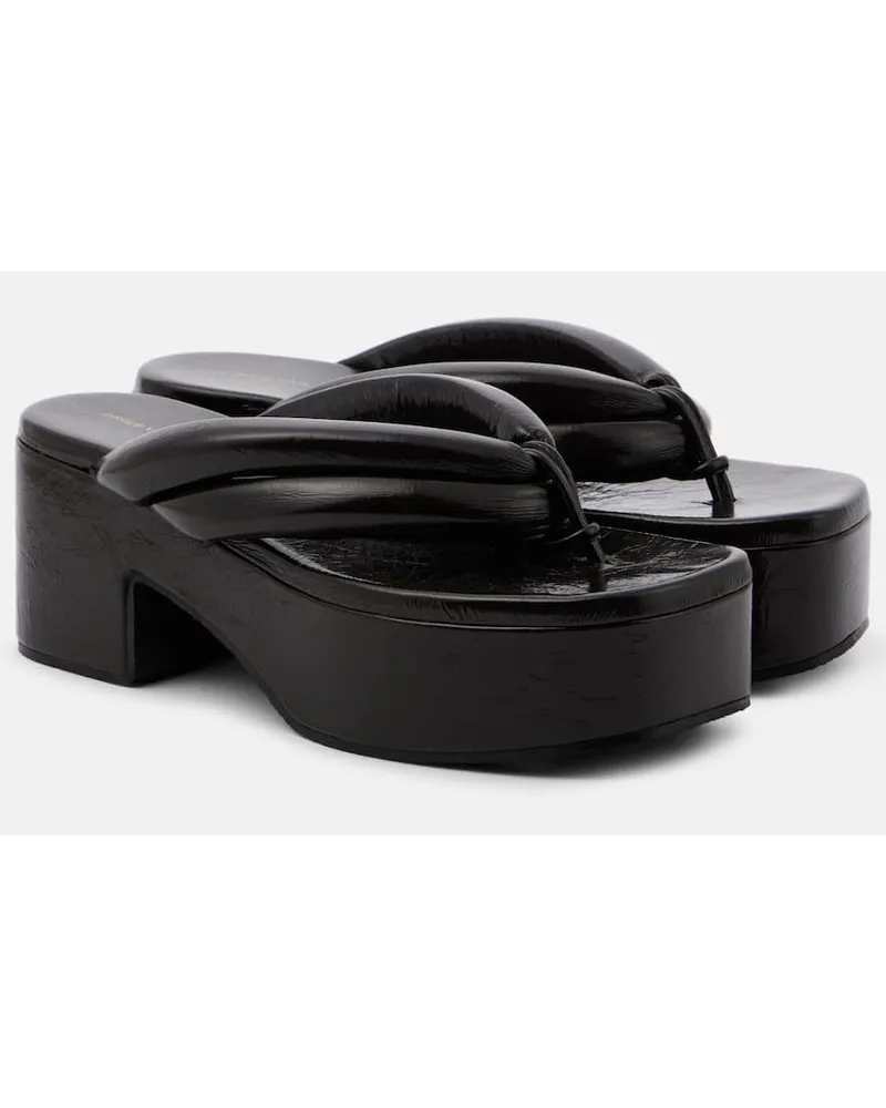 Dries van Noten Sandali in pelle con plateau Marrone