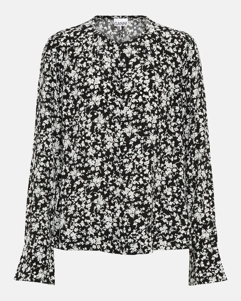 Ganni Blusa con stampa Nero