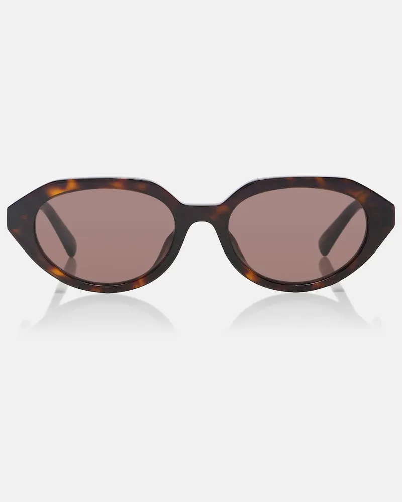 Gucci Occhiali da sole ovali Double G Marrone