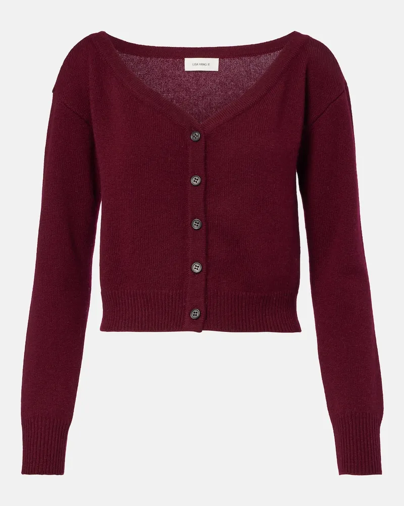 Lisa Yang Cardigan Beata in cashmere Borgogna