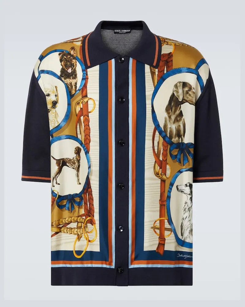 Dolce & Gabbana Camicia bowling in seta e cotone Multicolore
