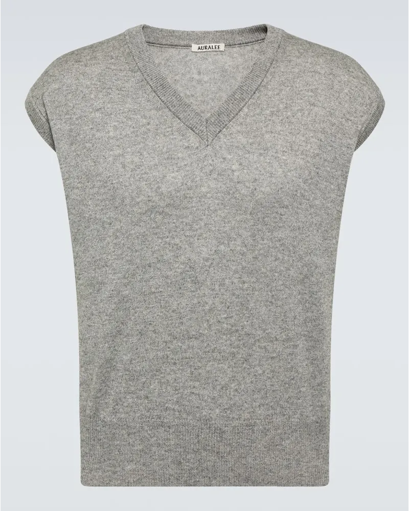 AURALEE Gilet in cashmere e seta Grigio