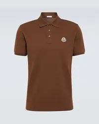 Moncler Polo in piqué di cotone Marrone