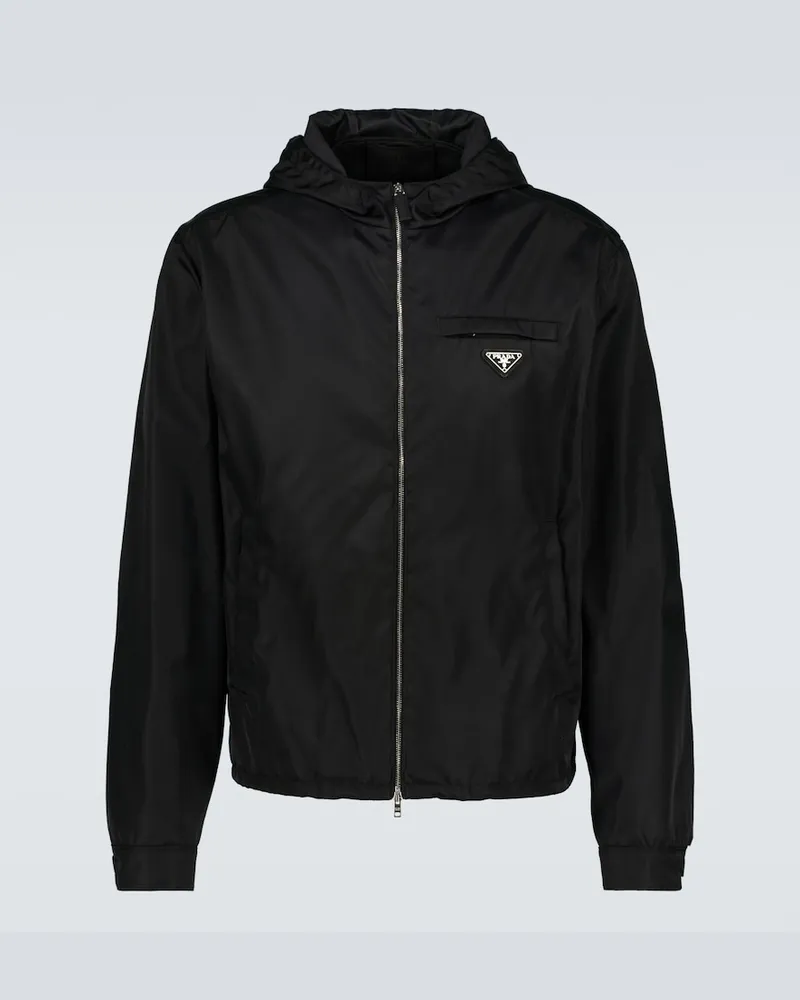 Prada Giacca in Re-Nylon con logo Nero