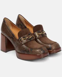 TOD'S Pumps in pelle con stampa Marrone