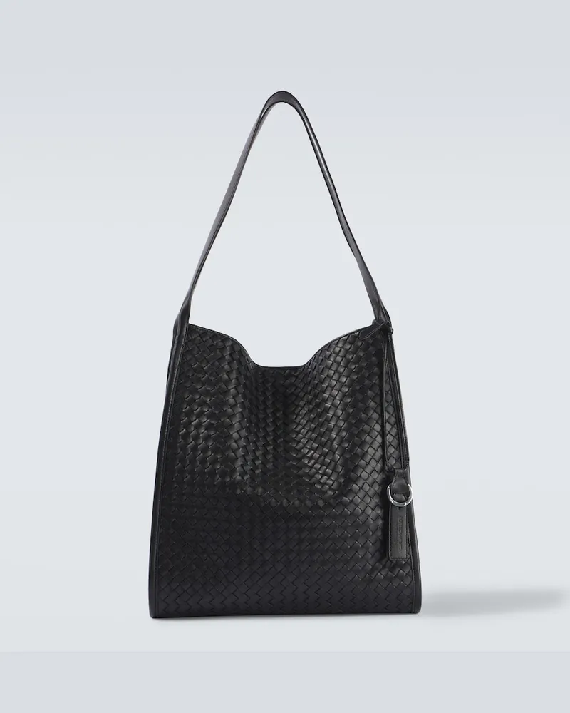 Bottega Veneta Borsa Corriere in pelle Intrecciato Nero