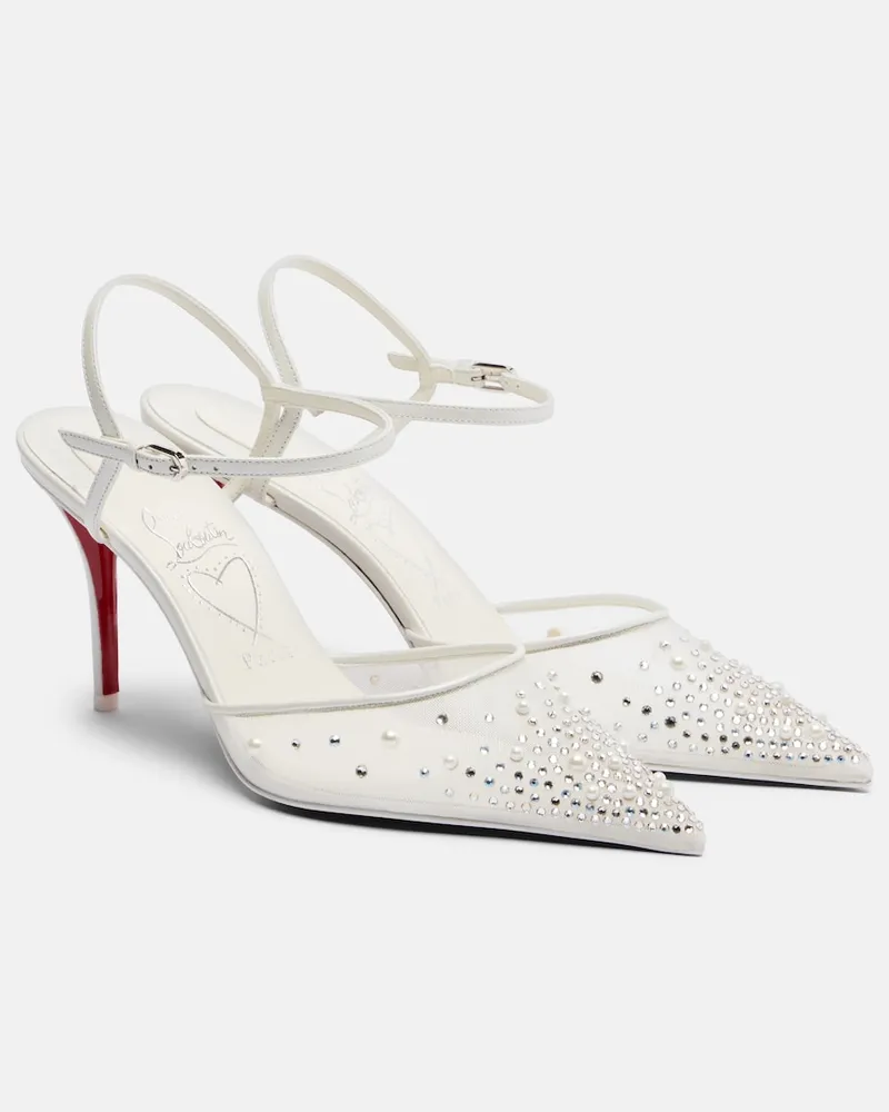 Christian Louboutin Pumps slingback Miss Z con decorazione Bianco