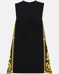 Versace Miniabito Barocco in crêpe e twill Nero