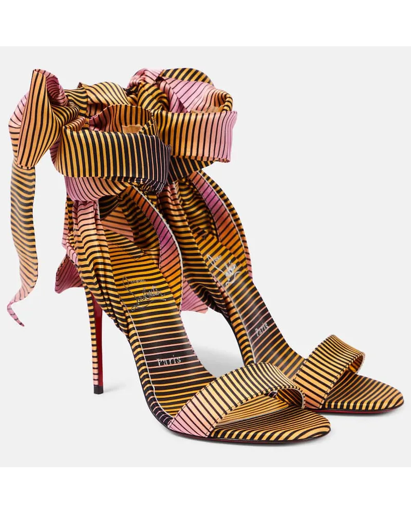 Christian Louboutin Sandali Sandale Du DÃ©sert 100 in crÃªpe di raso Multicolore