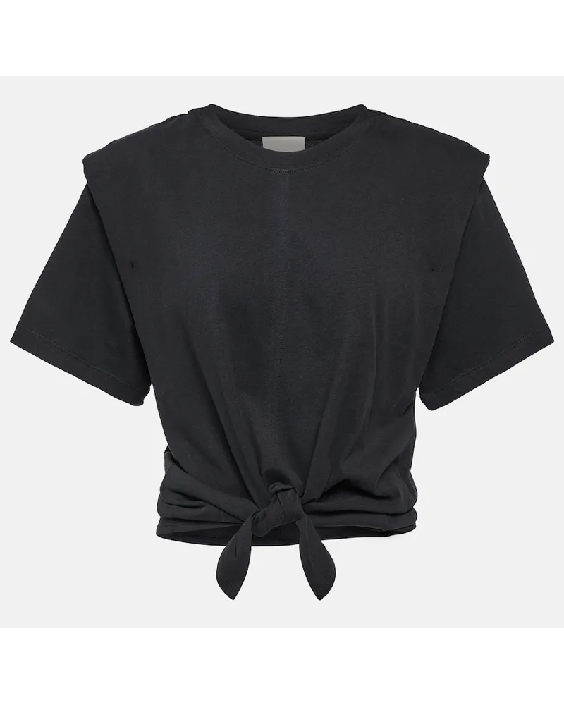 Isabel Marant Top cropped Zelkia in cotone Nero